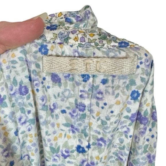 E T C Tiered Ruffle Flutter Scalloped Maxi Dress in Ditsy Floral Liberty London - Picture 9 of 12